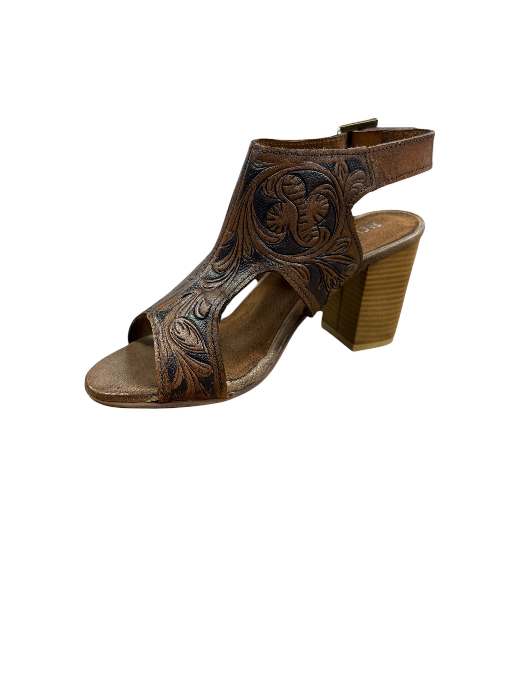 Roper Wms Mika II Tan Tooled Leather