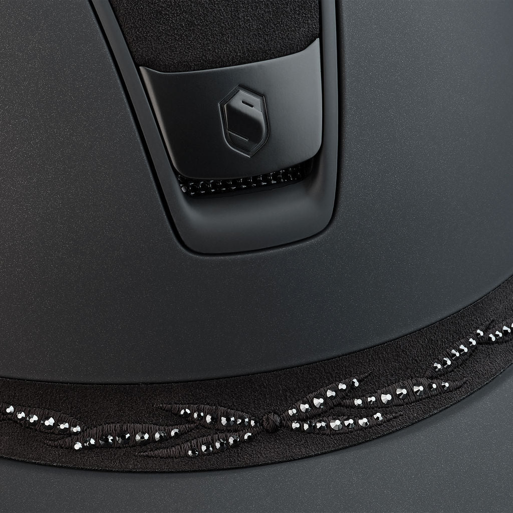 Samshield Miss Shield 2.0 Shadow Matt Alcantara Top Flower Swarovski Front Band Matt Trim Black