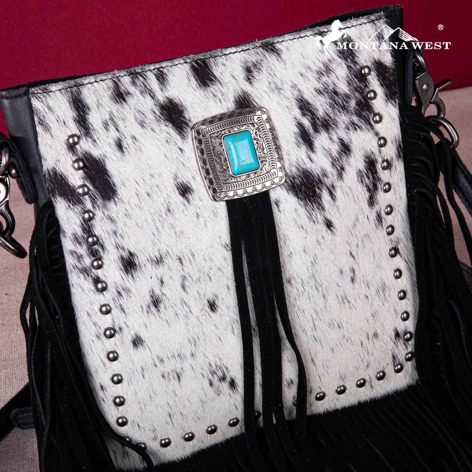 Montana West Leather Hair On Fringe Bohemian Crossbody