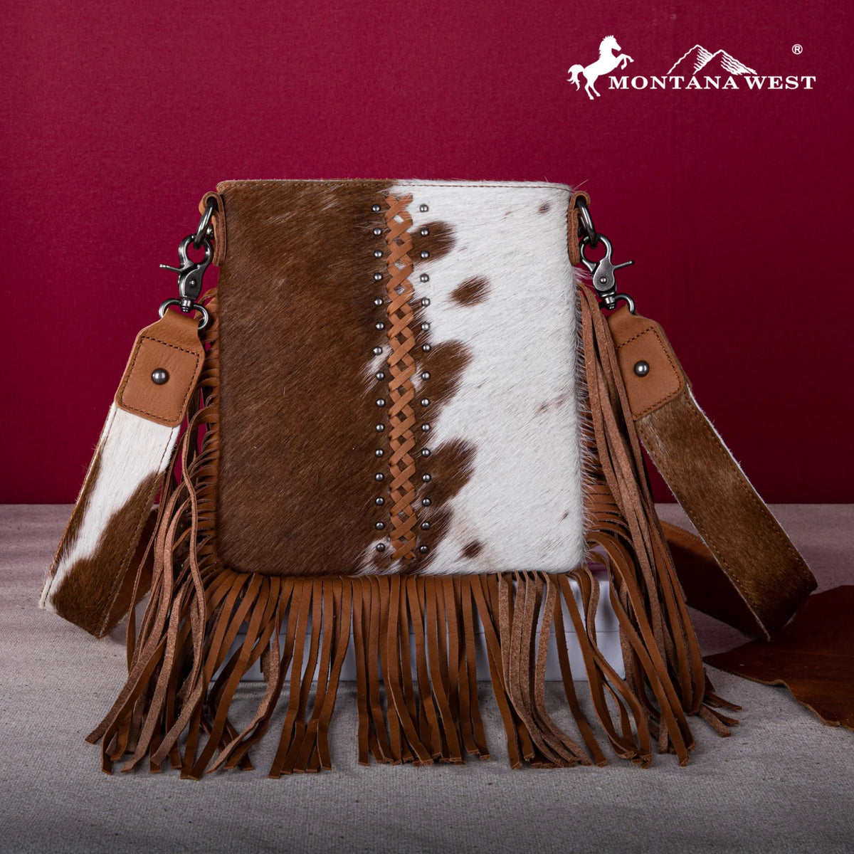 Montana West Leather Hair On Fringe Crossbody | Giftware - Handbag | Saddleworld Ipswich