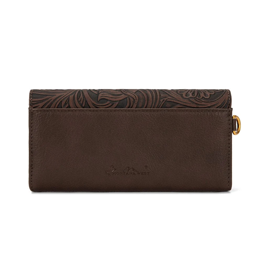 Montana West Tooled Floral Turquoise Wristlet Wallet | Giftware - Wallet | Saddleworld Ipswich