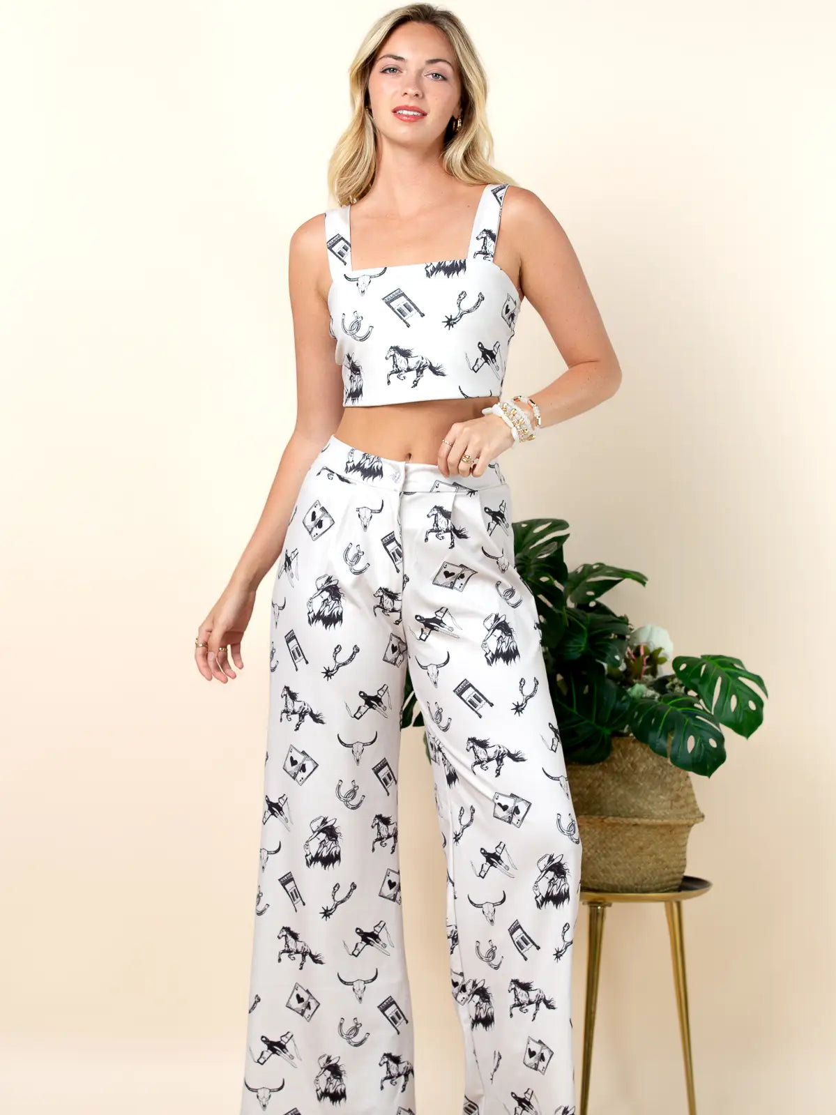 Myra Lucky Play Card Graphic Print Crop Top | Country Clothing - Ladies SHirt | Saddleworld Ipswich