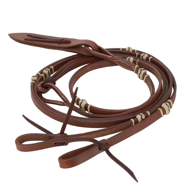 Showman 8ft Flat Leather Romal Reins | Horse Supplies - reins | Saddleworld Ipswich