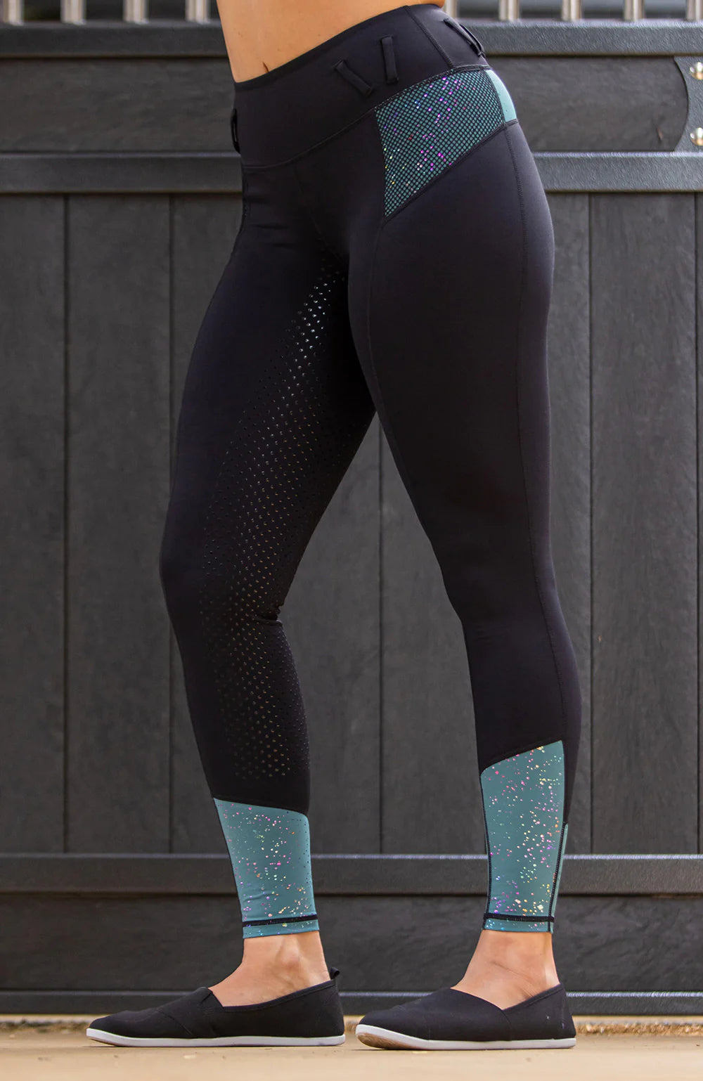 BARE Performance Riding Tights - Teal Galaxy - Black Friday Sale