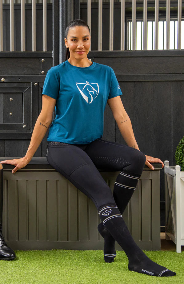 Bare Silver Logo T Shirt - Petrol - Black Friday Sales