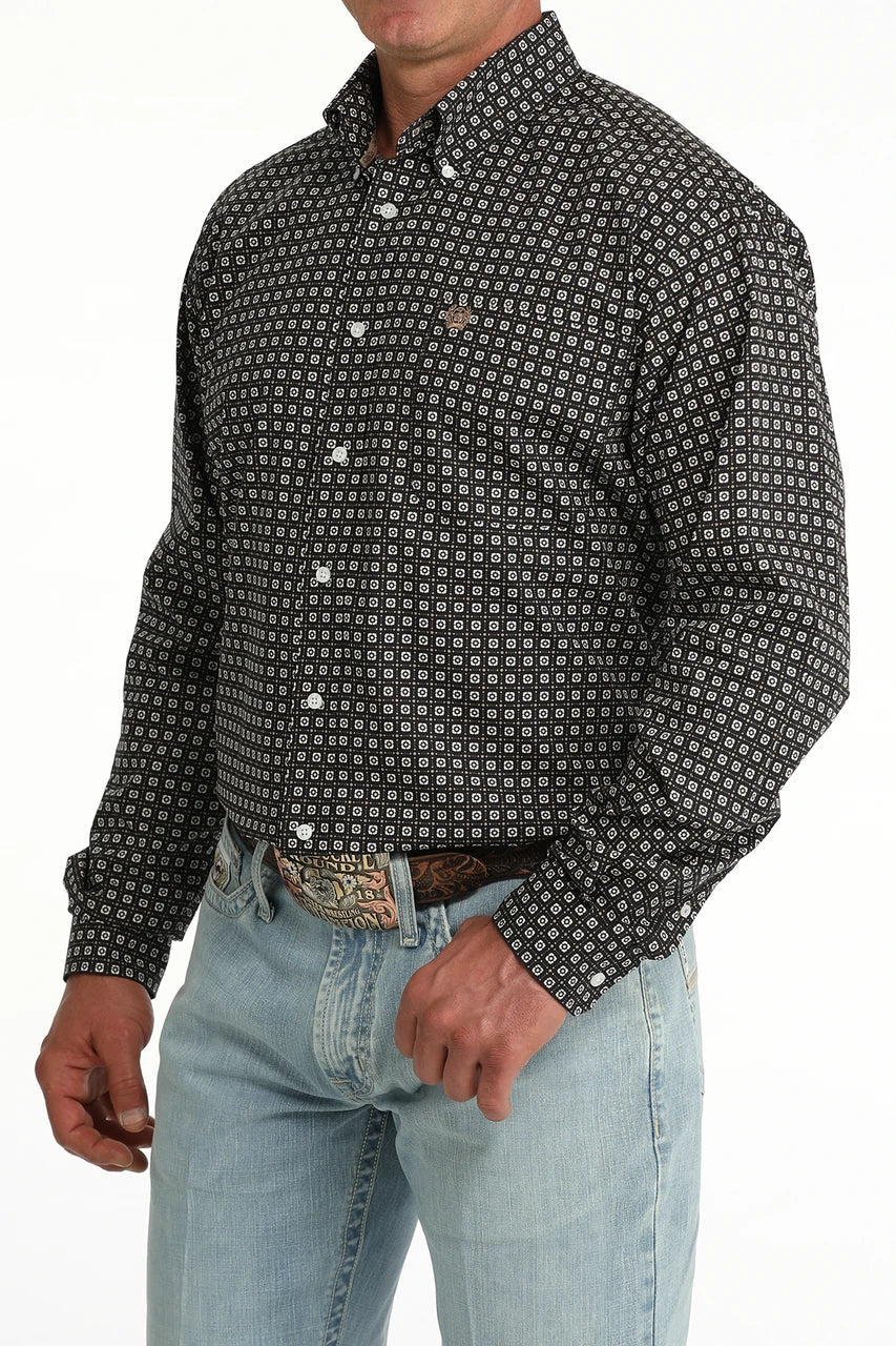 Cinch Mens Geo Print Long Sleeve Button Down Western Shirt