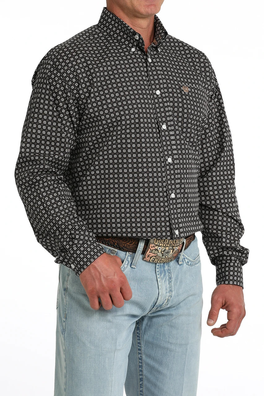 Cinch Mens Geo Print Long Sleeve Button Down Western Shirt