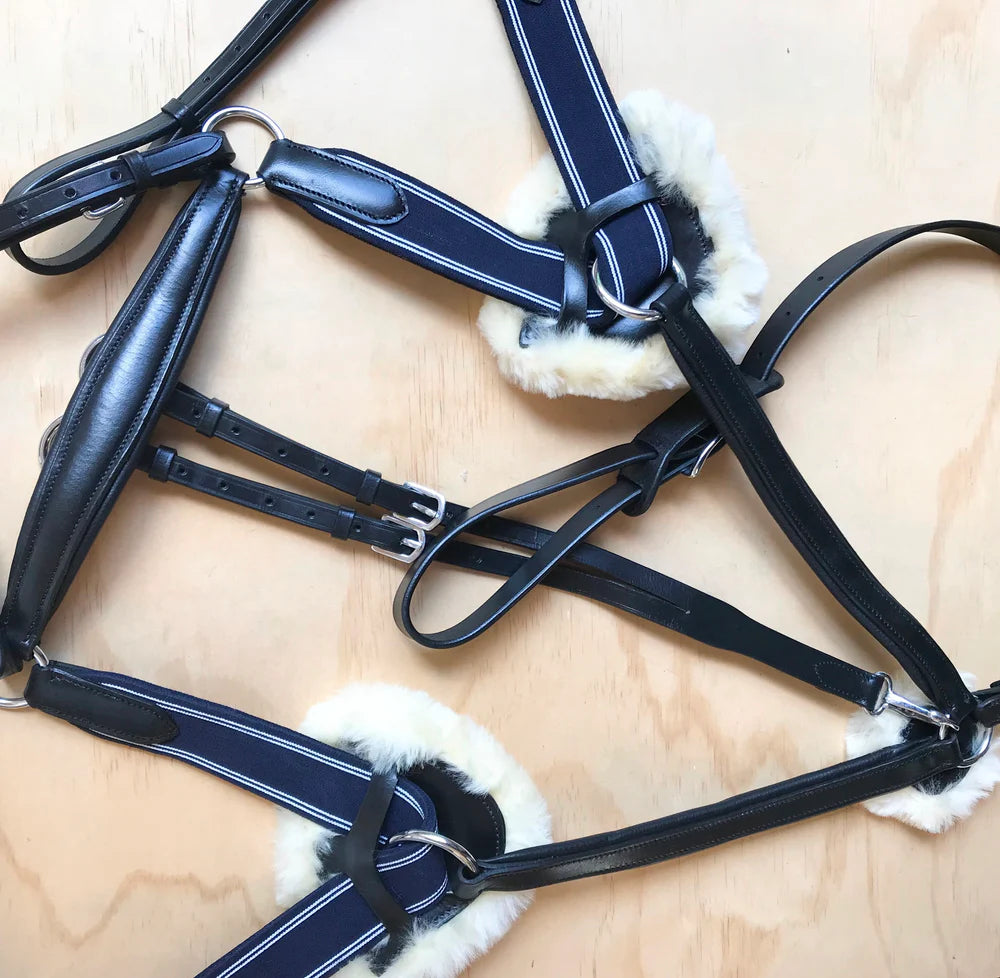 Lumiere Equestrian Antiqua Italian Leather 5-Point Breastplate