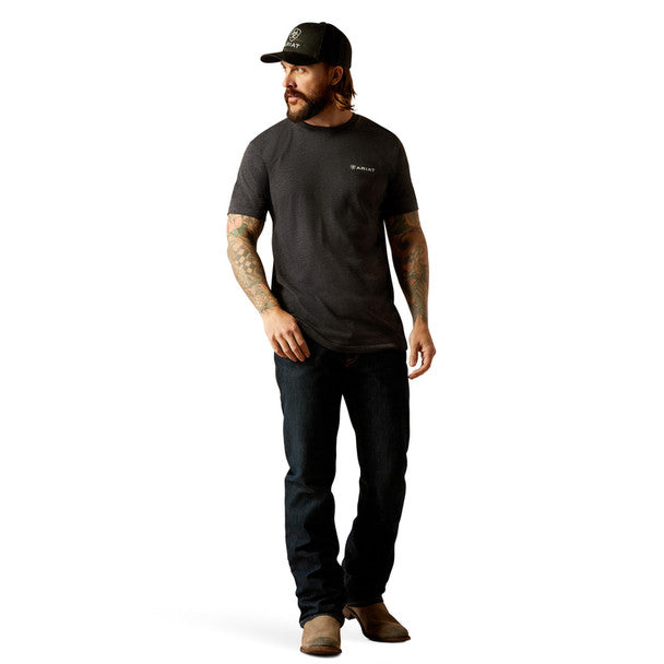 Ariat Mns Original Lines SS Tee Charcoal Heather
