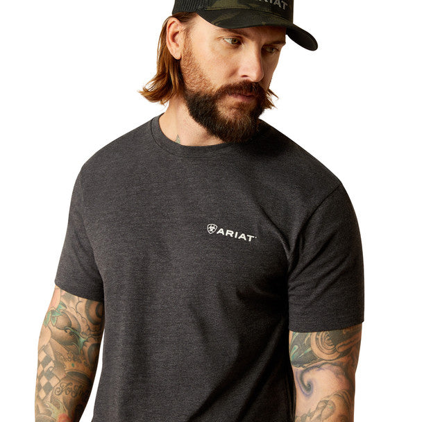 Ariat Mns Original Lines SS Tee Charcoal Heather
