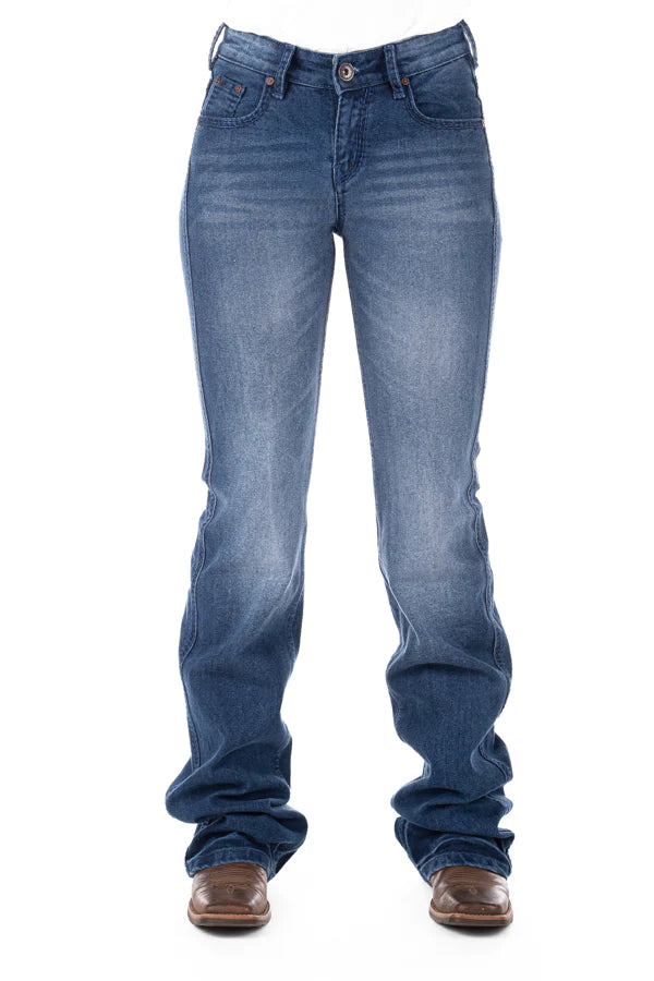 Hitchley and Harrow High Rise Clinton Navy Stitch Jeans - Christmas Sale