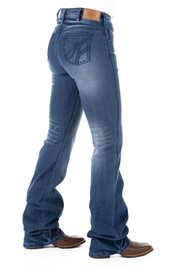 Hitchley and Harrow High Rise Clinton Navy Stitch Jeans - Christmas Sale