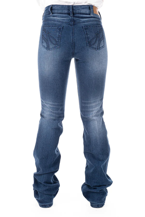 Hitchley and Harrow High Rise Clinton Navy Stitch Jeans - Christmas Sale