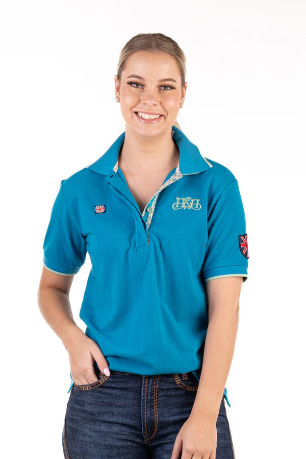 Hitchley and Harrow Loose Fit Polo - Turquoise