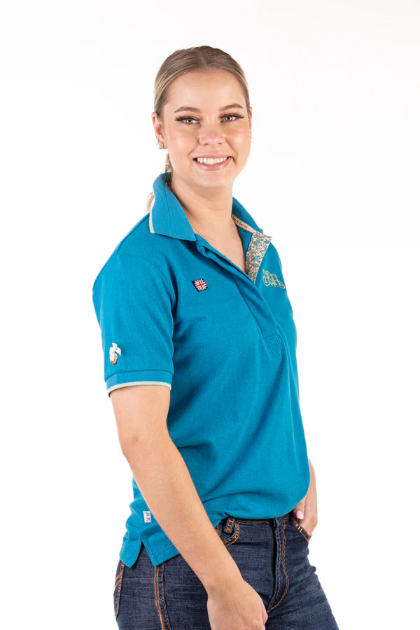 Hitchley and Harrow Loose Fit Polo - Turquoise
