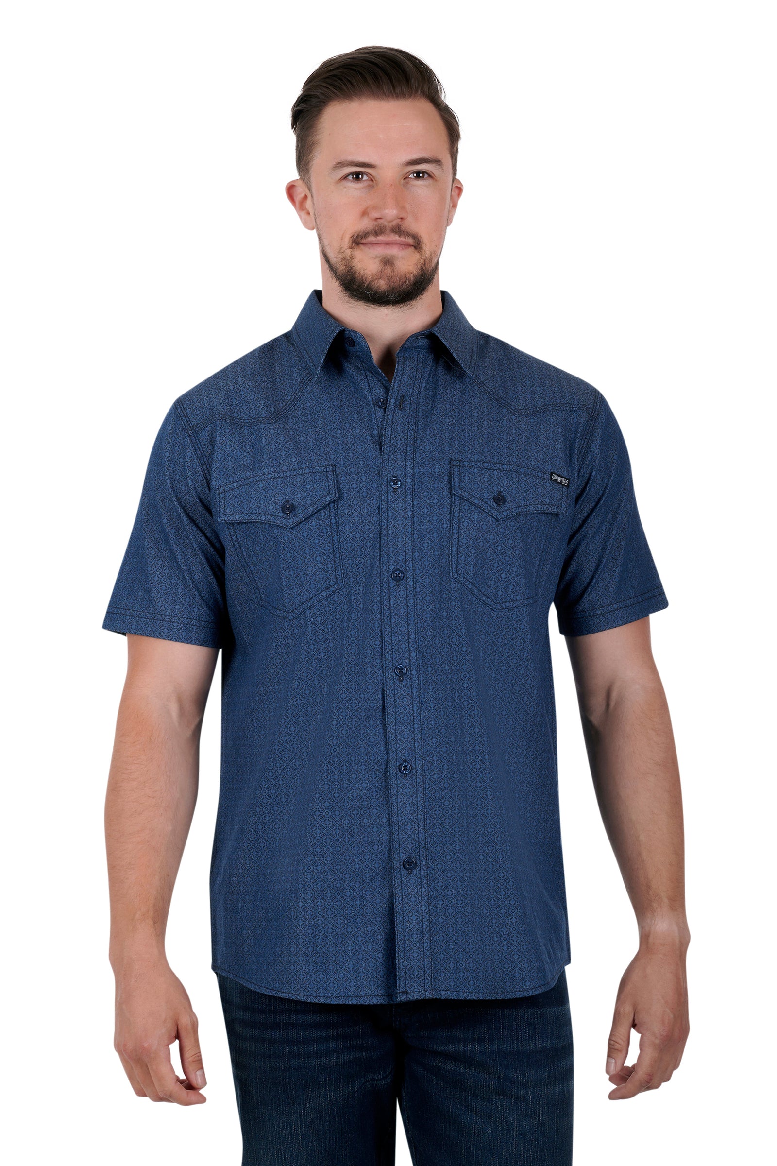 Pure Western Mens Steve SS Shirt - Black Friday Sale