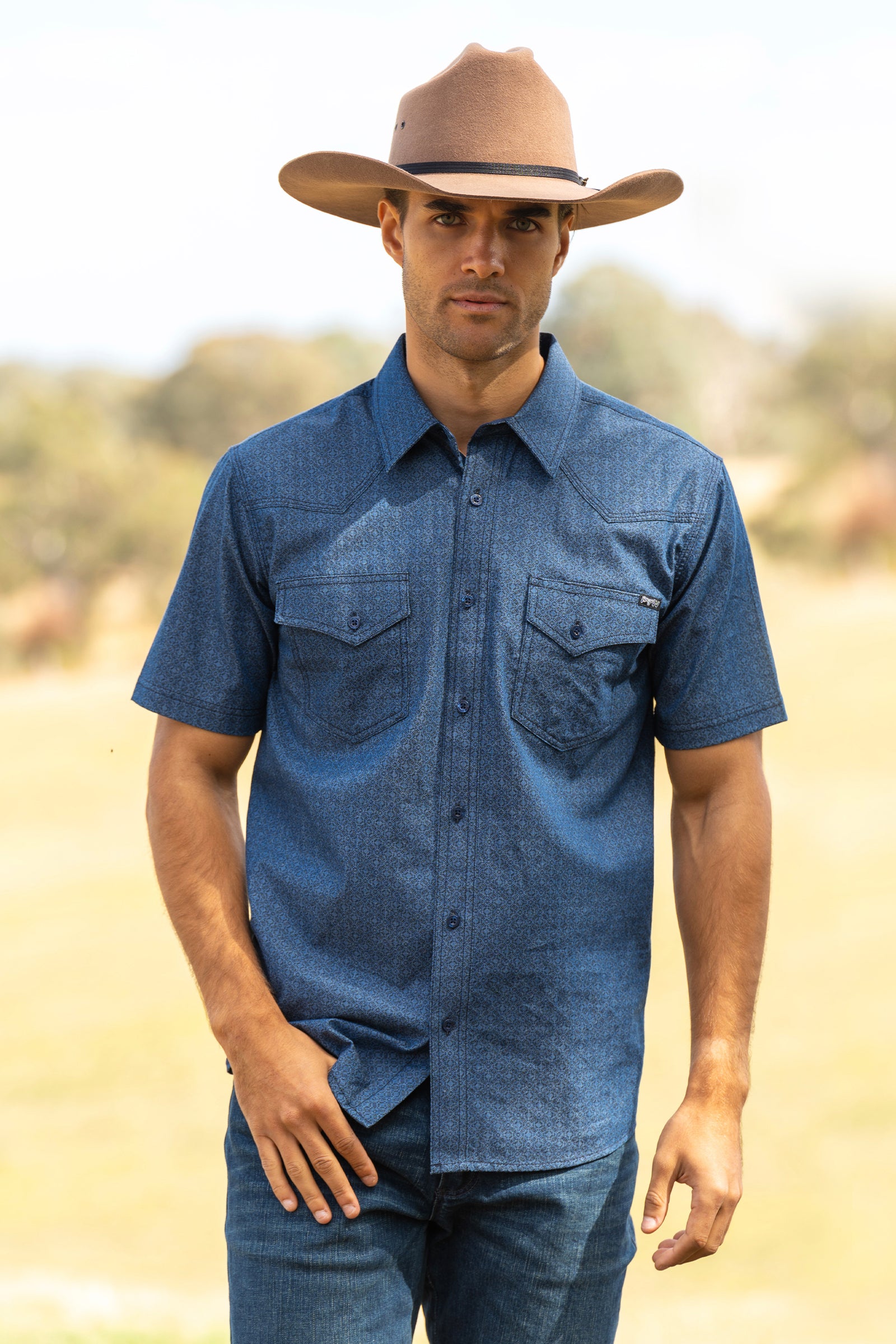 Pure Western Mens Steve SS Shirt - Black Friday Sale