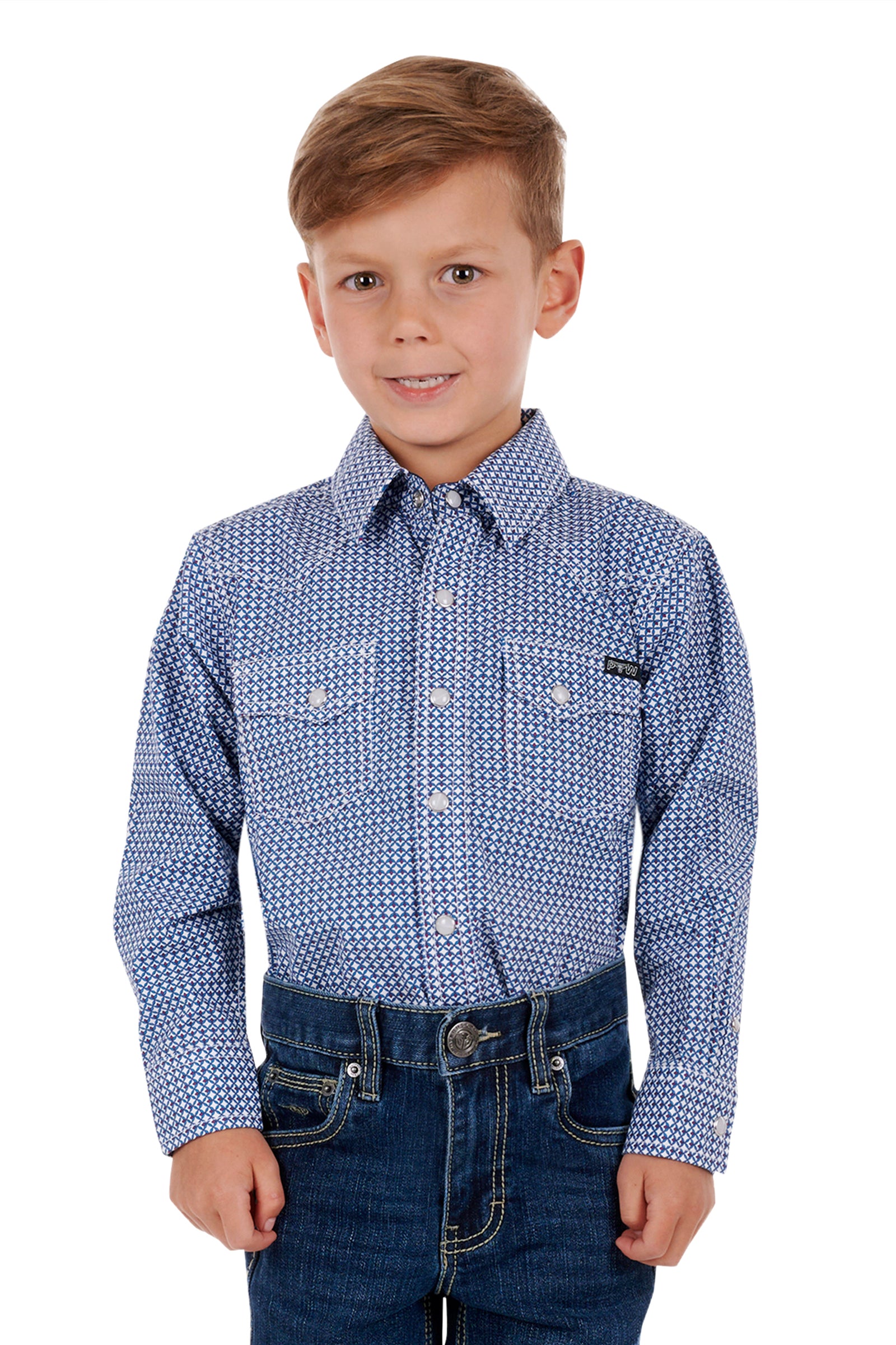 Pure Western Boys Oliver LS Shirt - Black Friday Sale