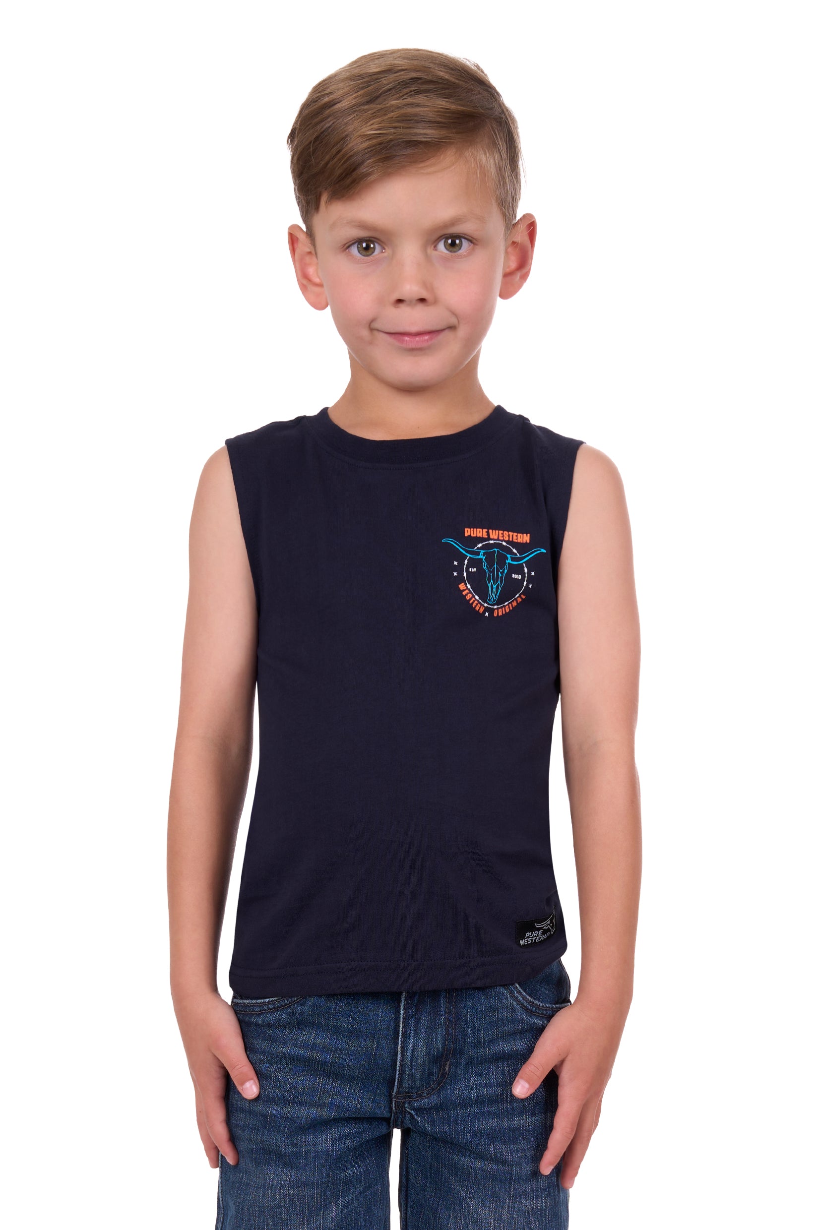 Pure Western Boys Fred Muscle Tank - Black Friday Sale