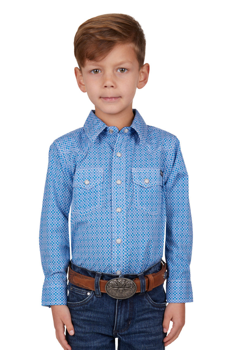 Pure Western Boys Hewitt LS Shirt - Black Friday Sale