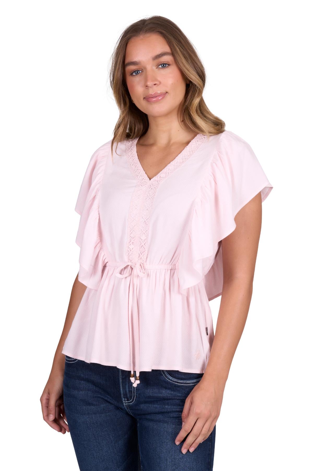 Pure Western Wmns Nikita Short Sleeve Blouse