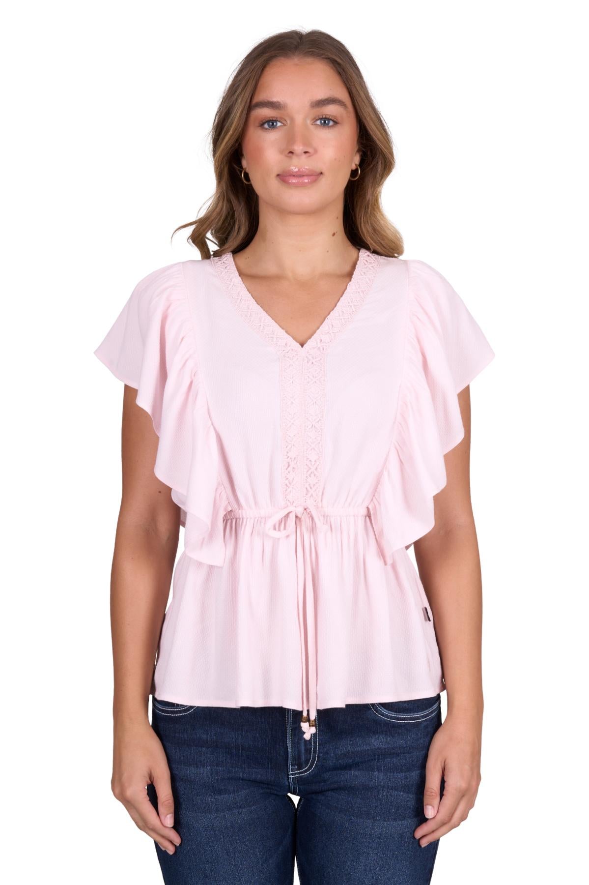 Pure Western Wmns Nikita Short Sleeve Blouse