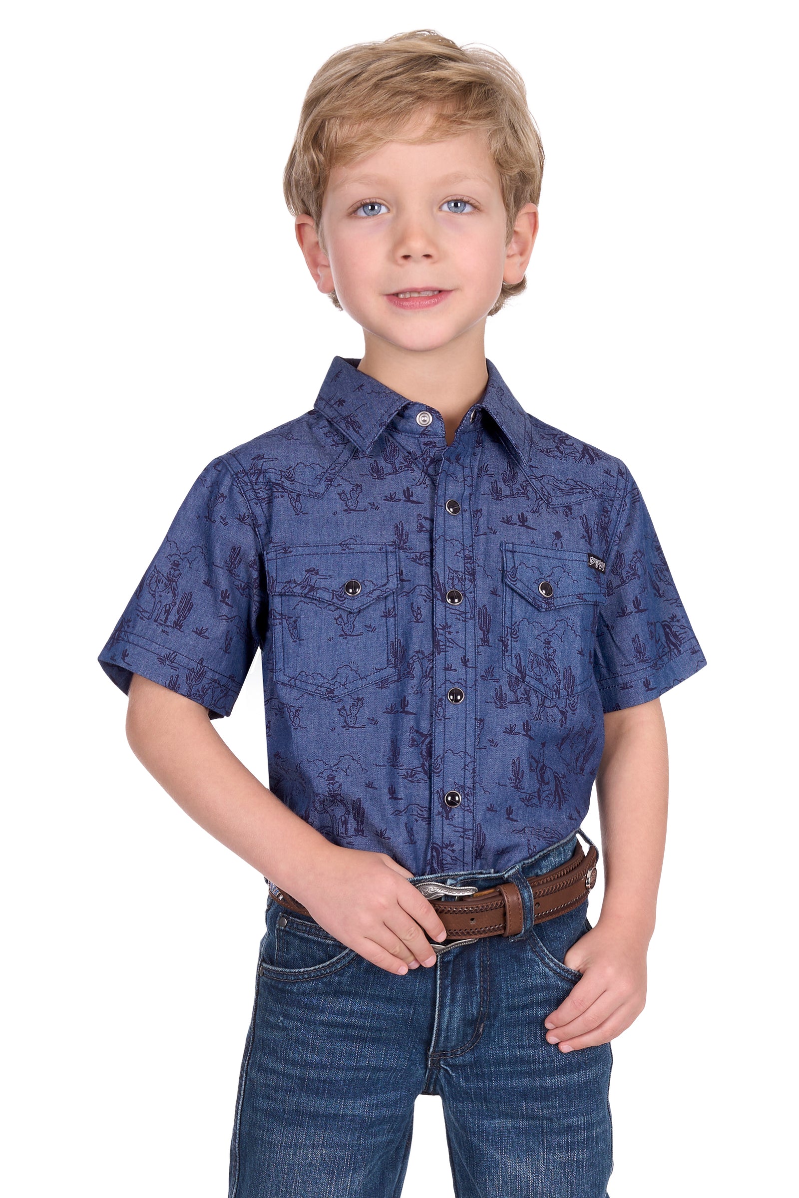 Pure Western Boys Travis SS Shirt - EOFY Sale