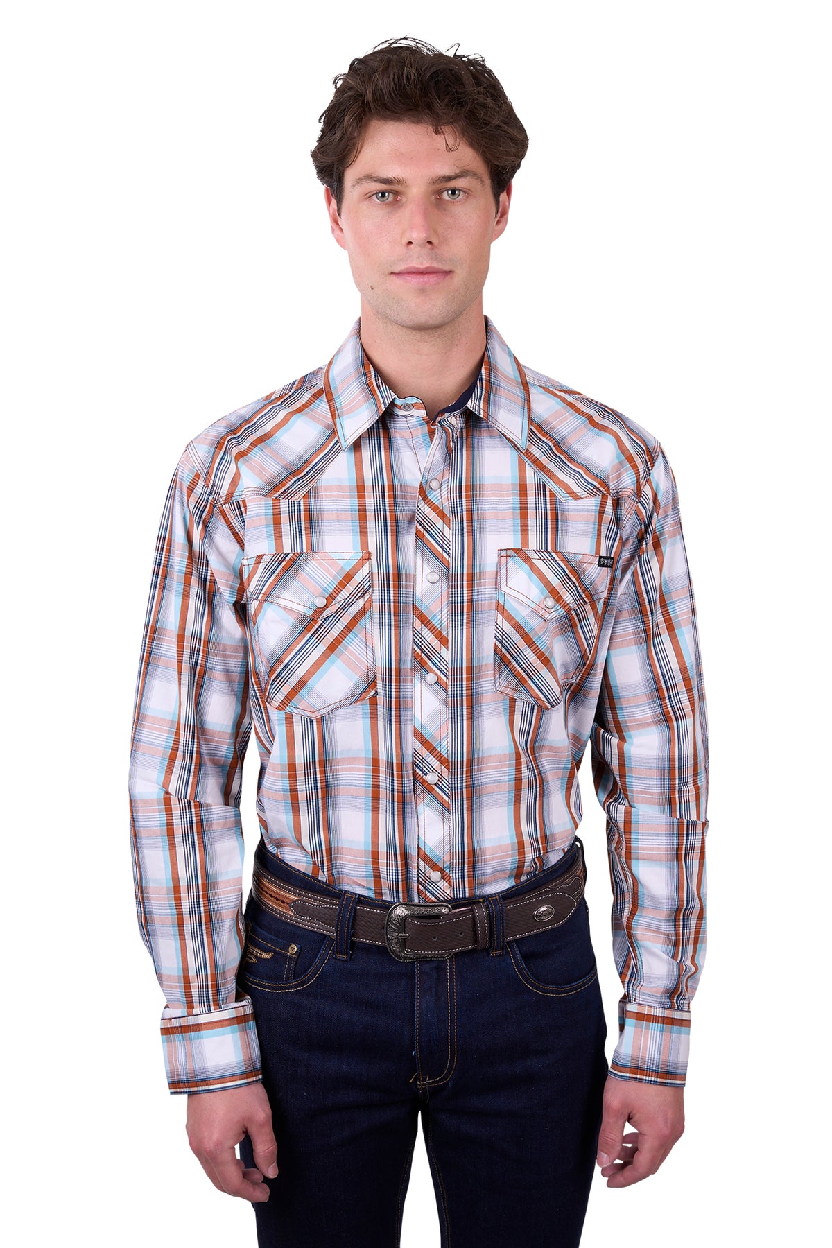 Pure Western Mens Axel Long Sleeve Shirt - Black Friday Sale
