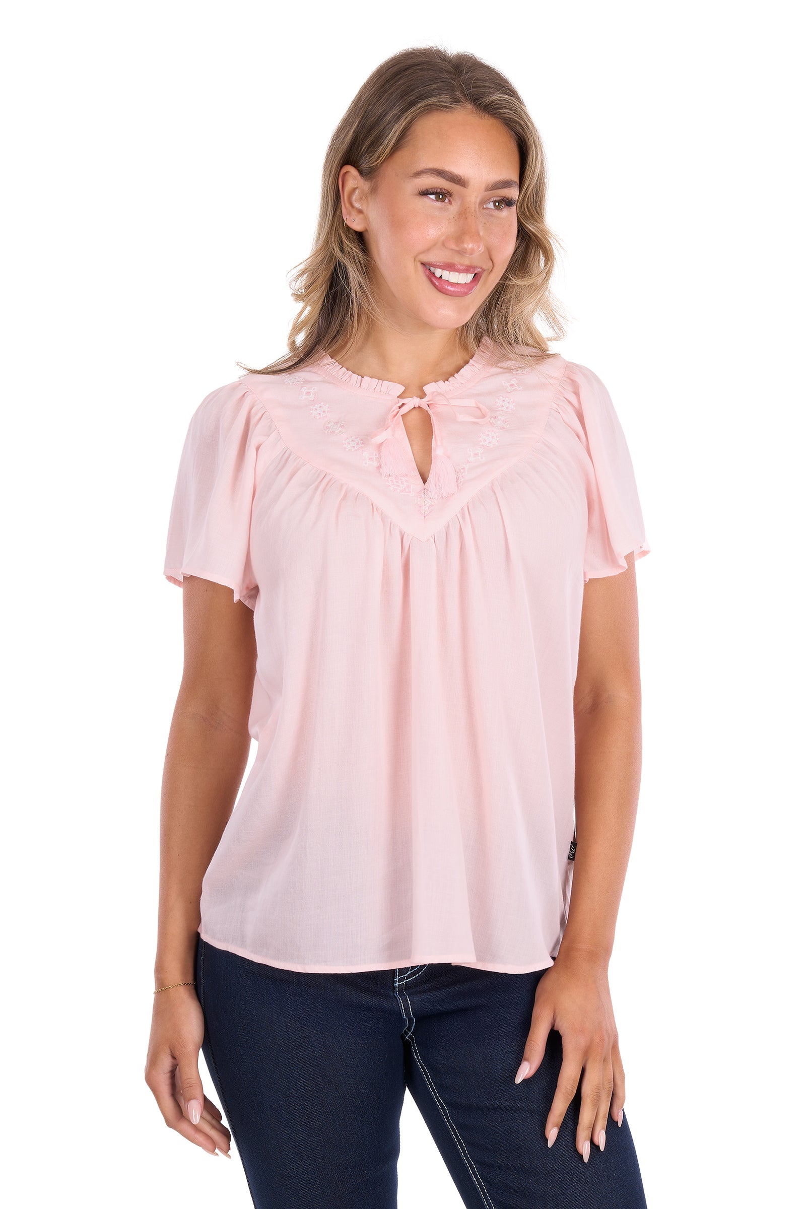 Pure Western Wmns Leslie SS Blouse
