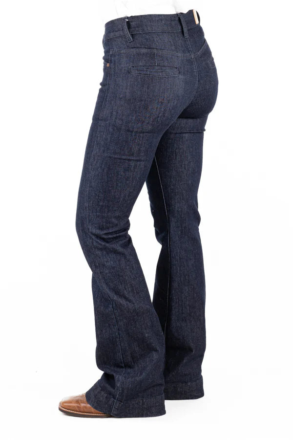 Hitchley and Harrow Dress Trouser Nashville Dark Denim with Dark Stitch | Country Clothing - Ladies Jeans | Saddleworld Ipswich