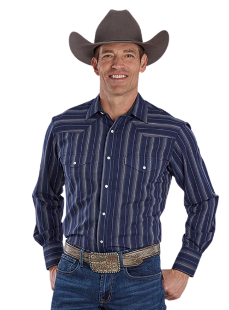 Roper Mns Karman Classic 55/45 Collection LS Shirt Blue