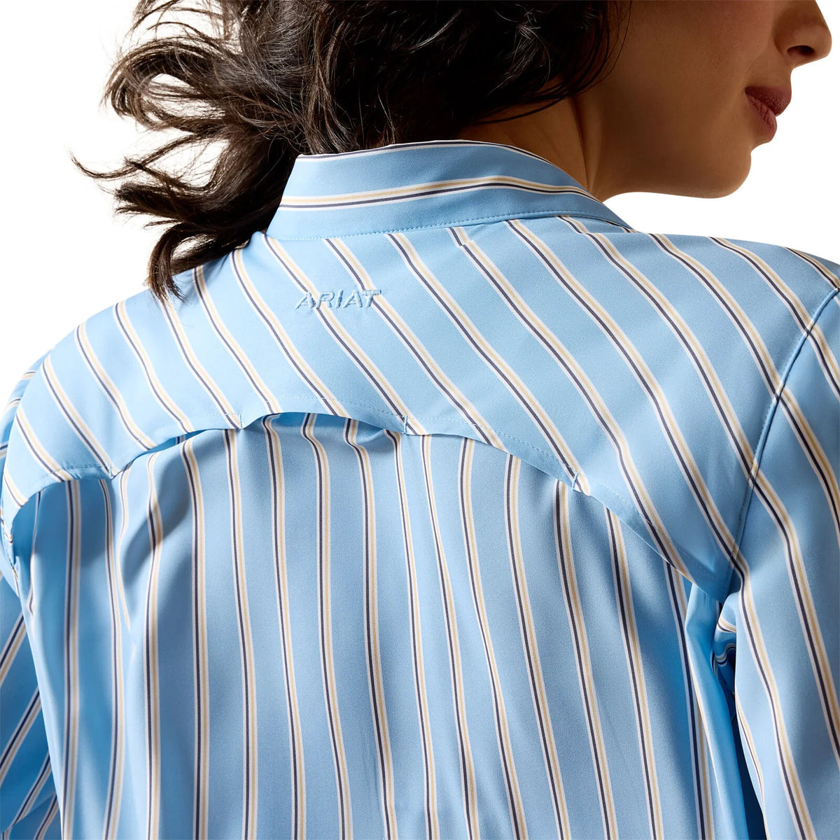 Ariat Wms Venttek LS Shirt Blissful Blue/Rattan Stripe