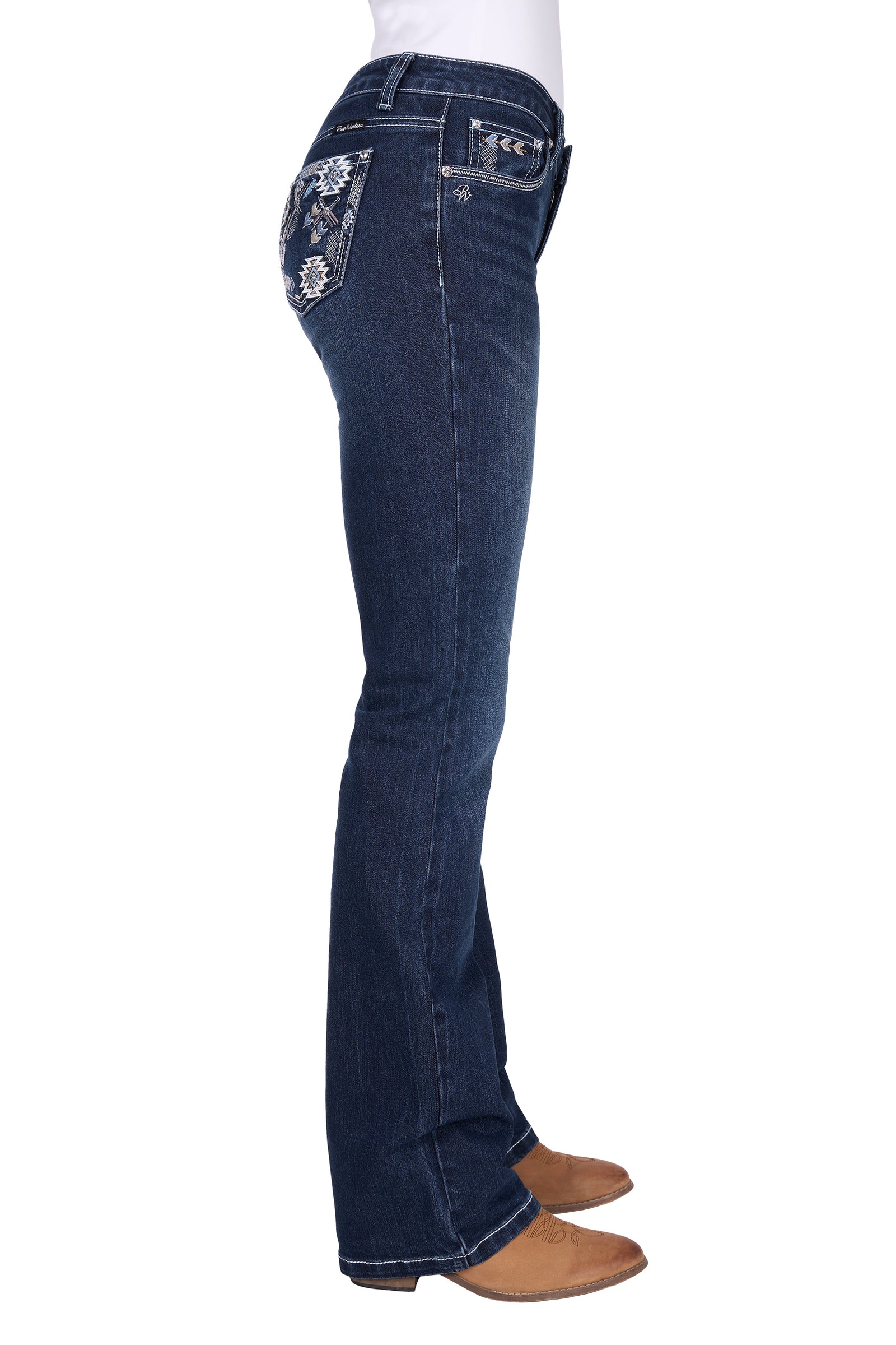 Pure Western Wmns Raven Bootcut Jean 34 Leg