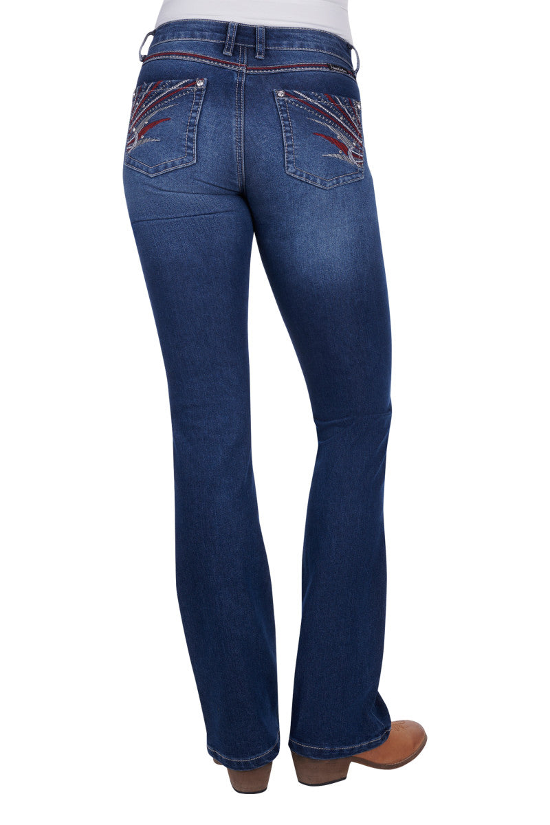 Pure Western Wmns Steph Bootcut Jean 34 Leg - Easter Special