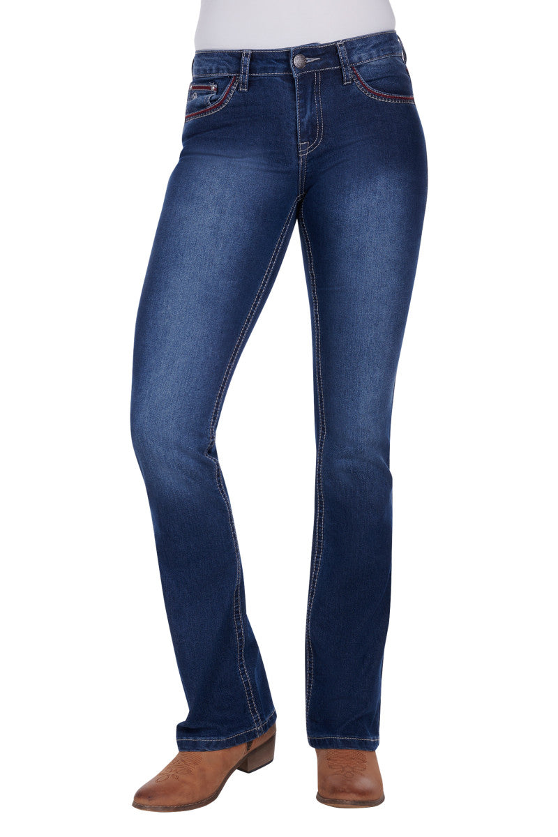 Pure Western Wmns Steph Bootcut Jean 34 Leg - Easter Special