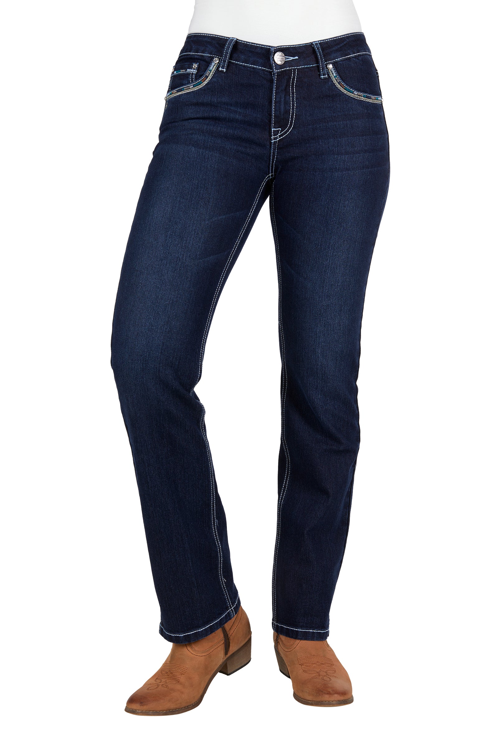 Pure Western Wmns Oda Straight Leg Jean