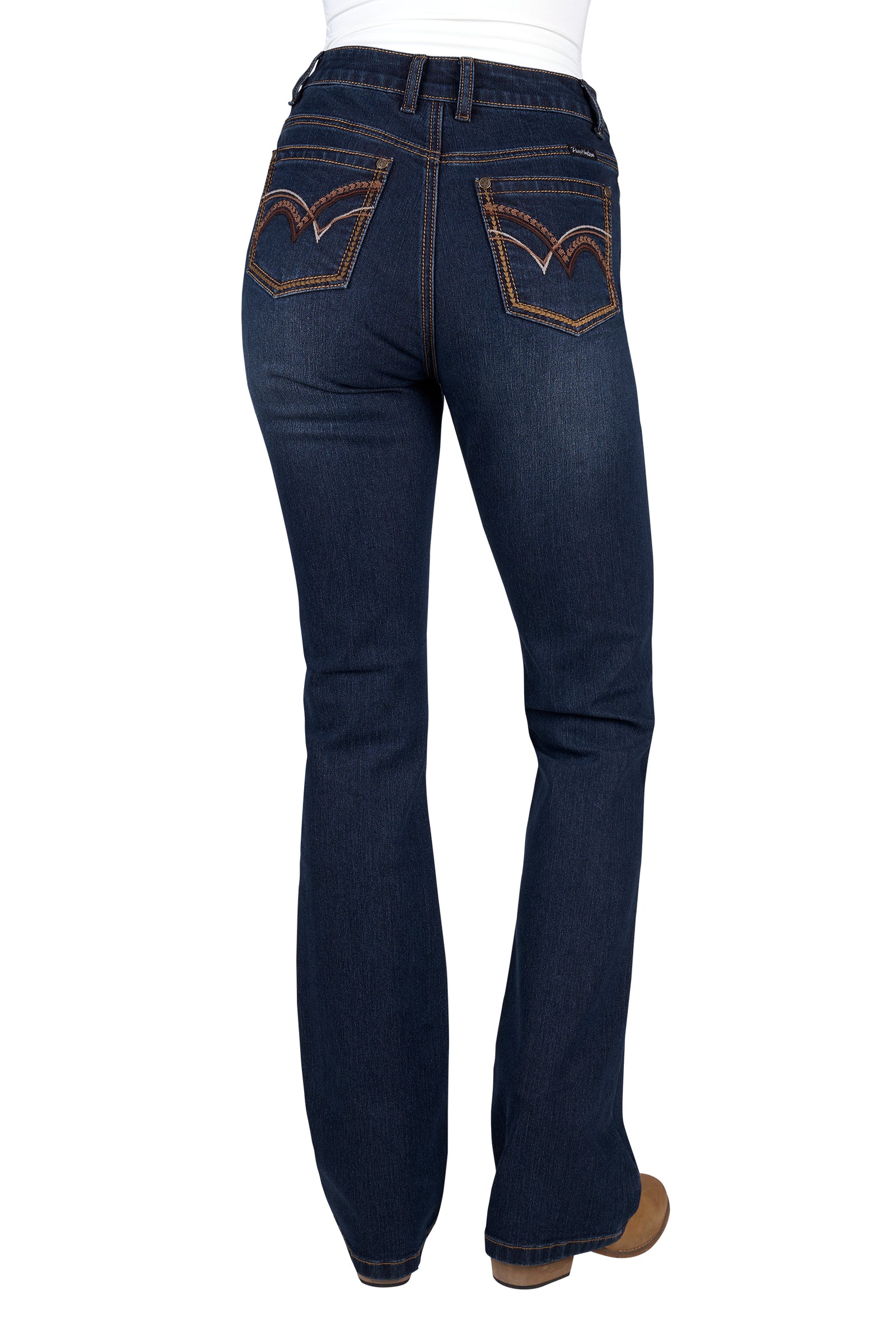 Pure Western Wmns Sam Hi Rise Bootcut Jeans 34 Leg