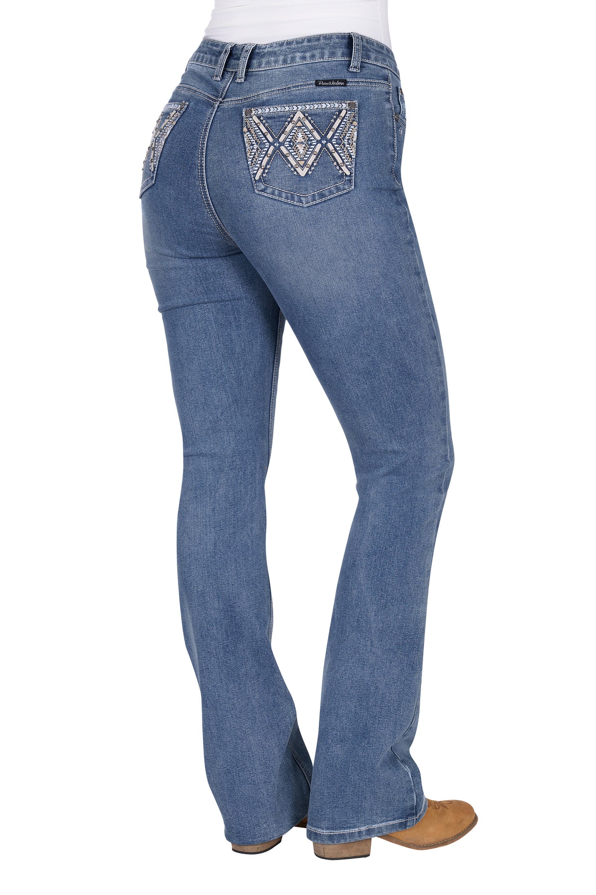 Pure Western Wmns Pam Hi Rise Bootcut Jean 32 Leg