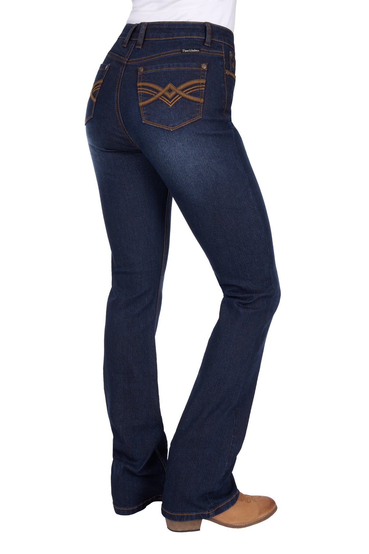 Pure Western Wmns Nova High Rise Bootcut Jean 34 Leg