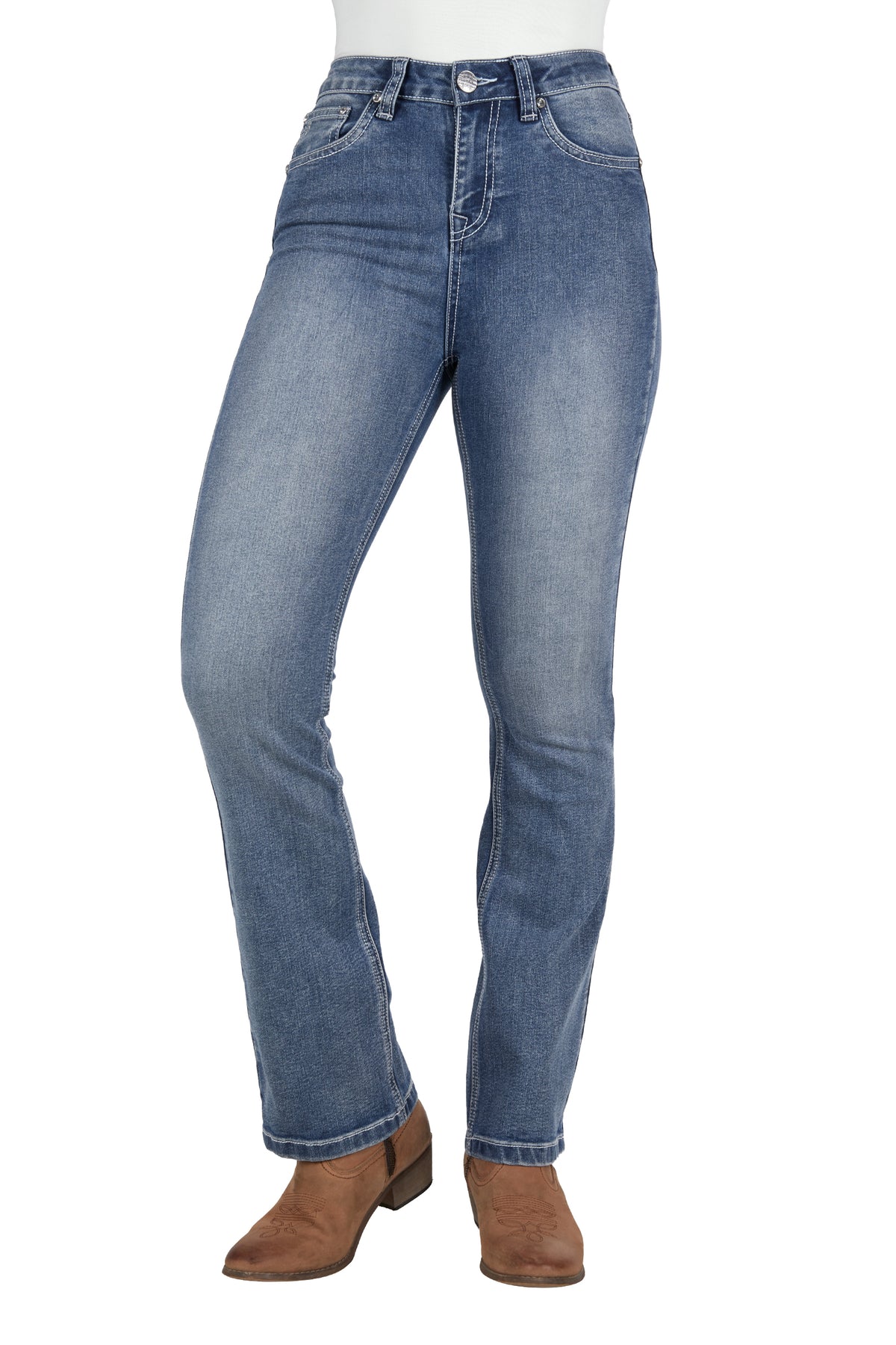 Pure Western Wmns Amy Hi Rise Boot Cut Jean