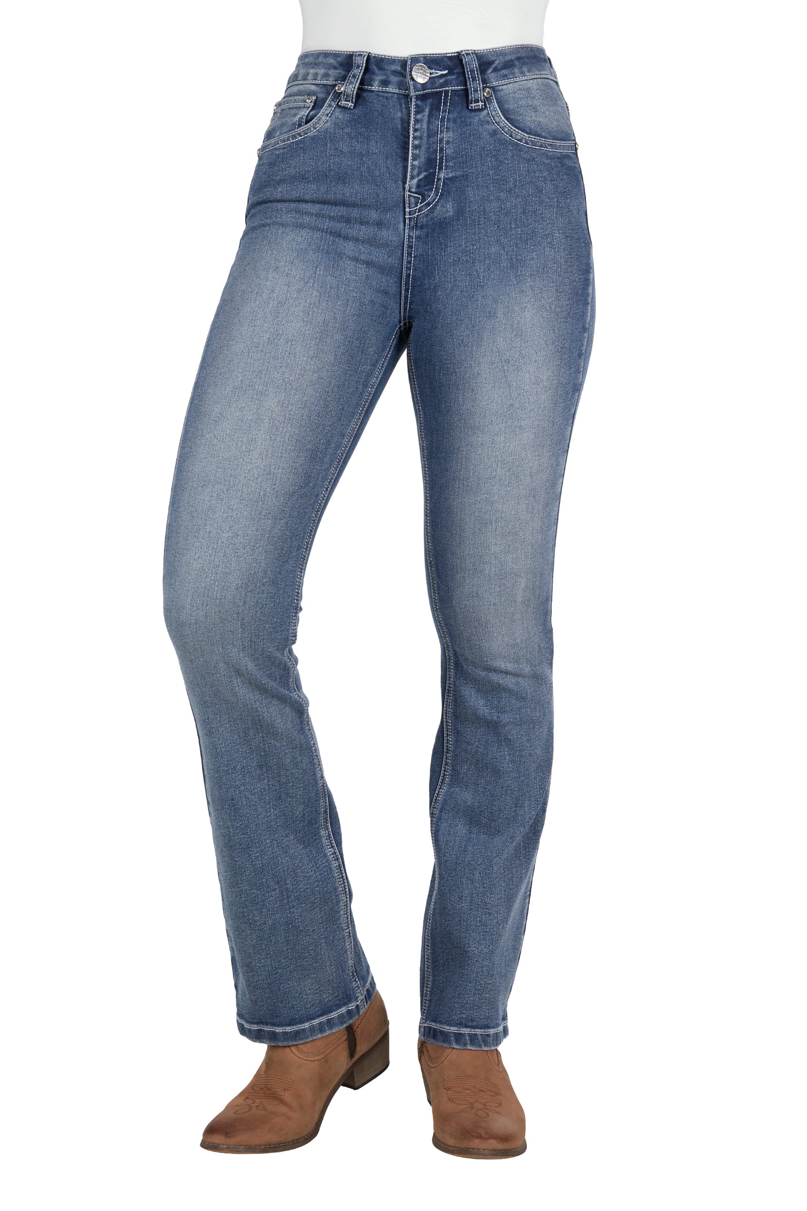 Pure Western Wmns Amy Hi Rise Boot Cut Jean