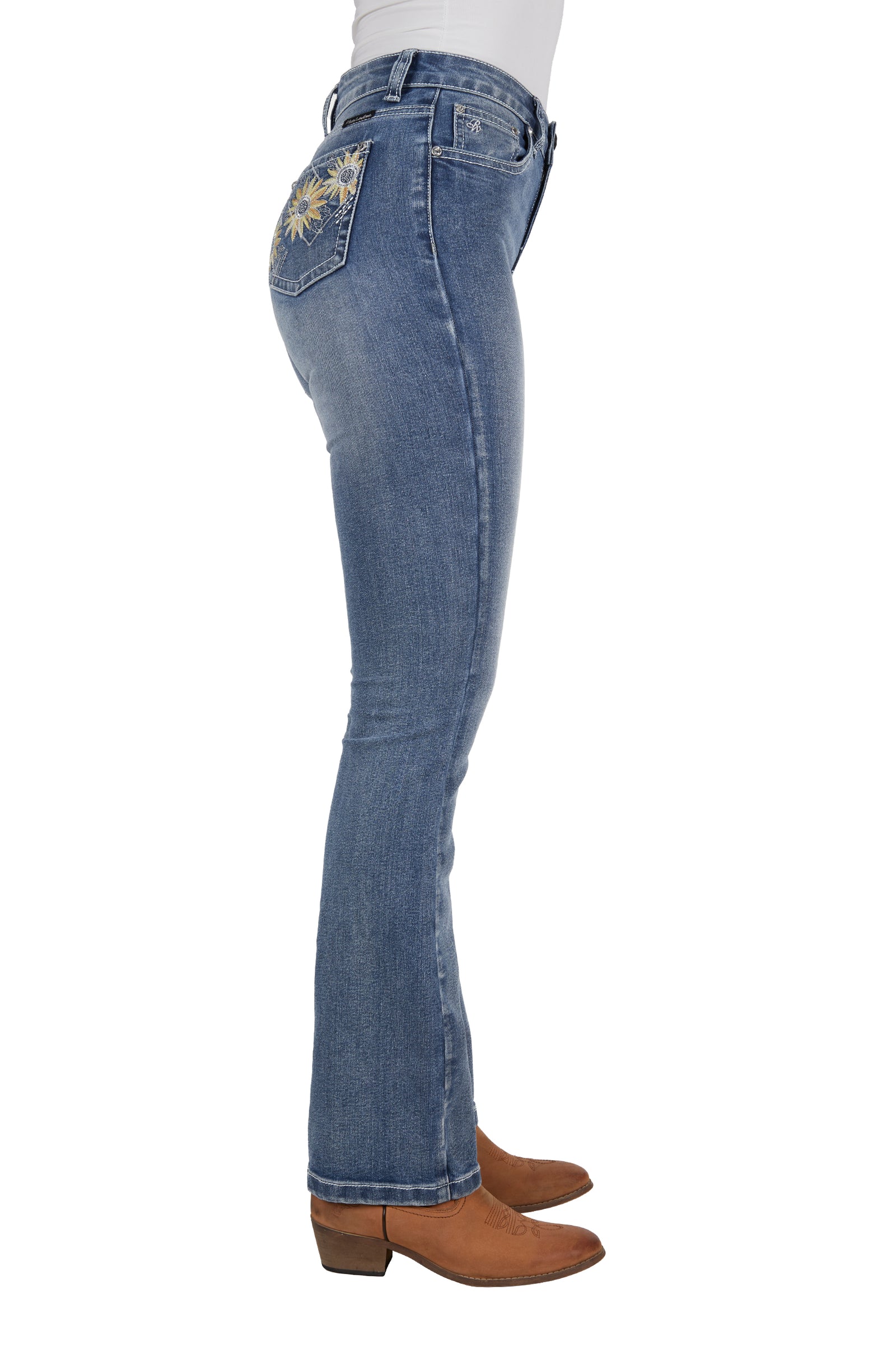 Pure Western Wmns Amy Hi Rise Boot Cut Jean