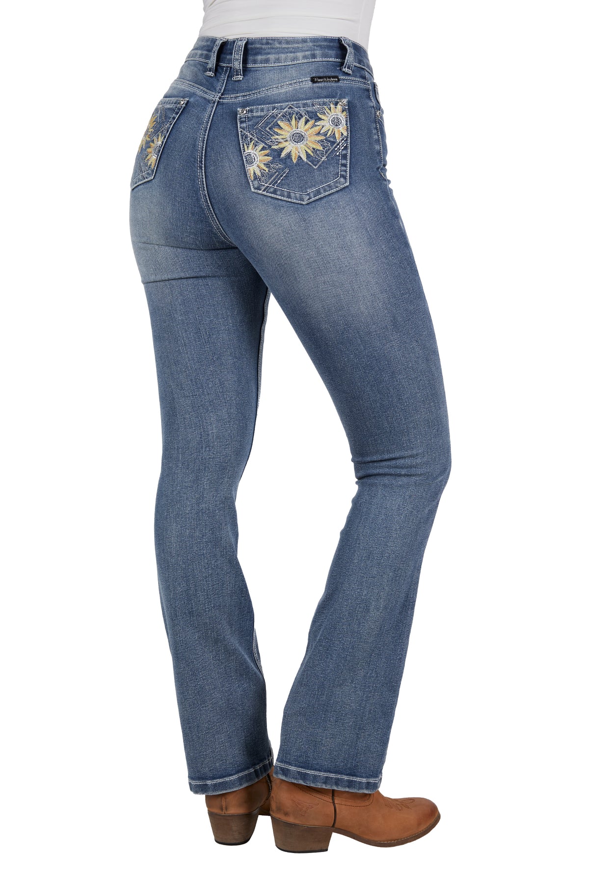 Pure Western Wmns Amy Hi Rise Boot Cut Jean