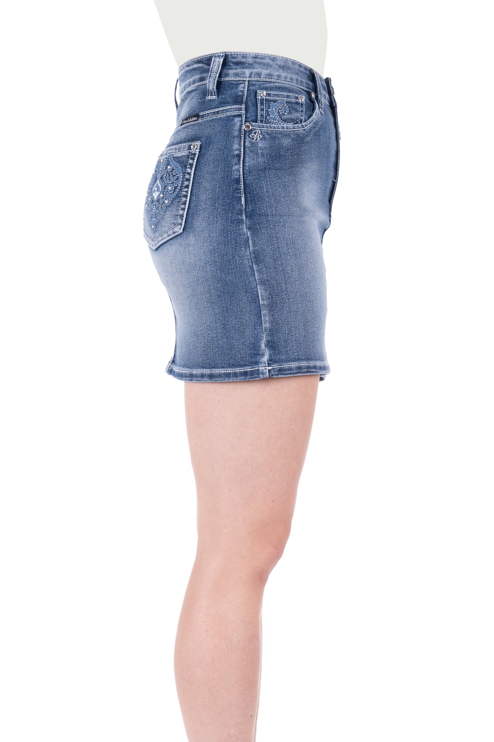Pure Western Wmns Valeri Denim Skirt - Black Friday Sale