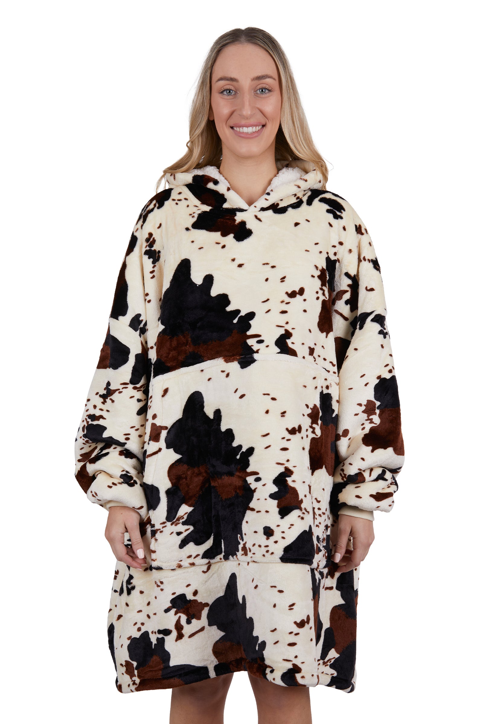 Pure Western Adult Cow Print Snuggle Hoodie