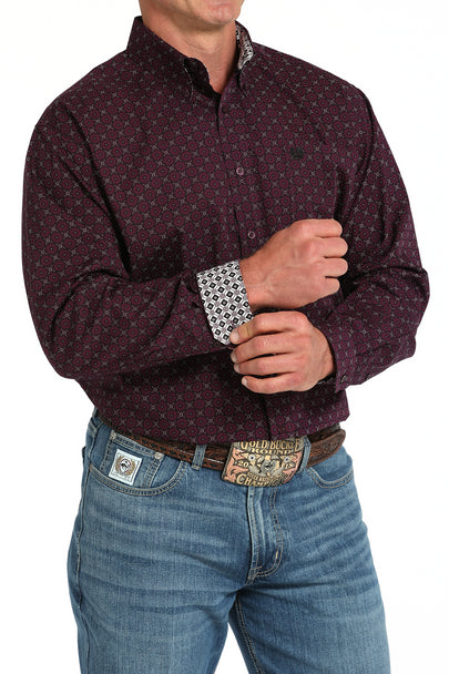 Cinch Mens Geo Print Long Sleeve Button Down Western Shirt