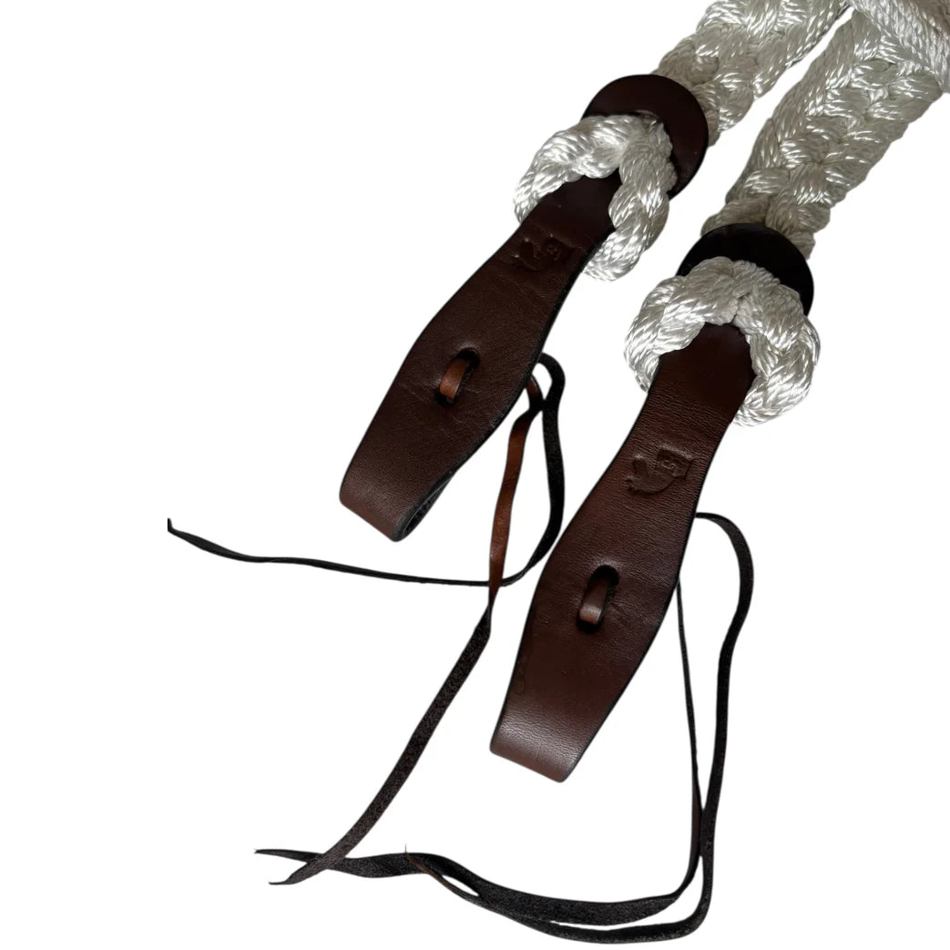 Toprail Equine Mule Tape Split Reins with Waterloop Ends Length 6ft6in