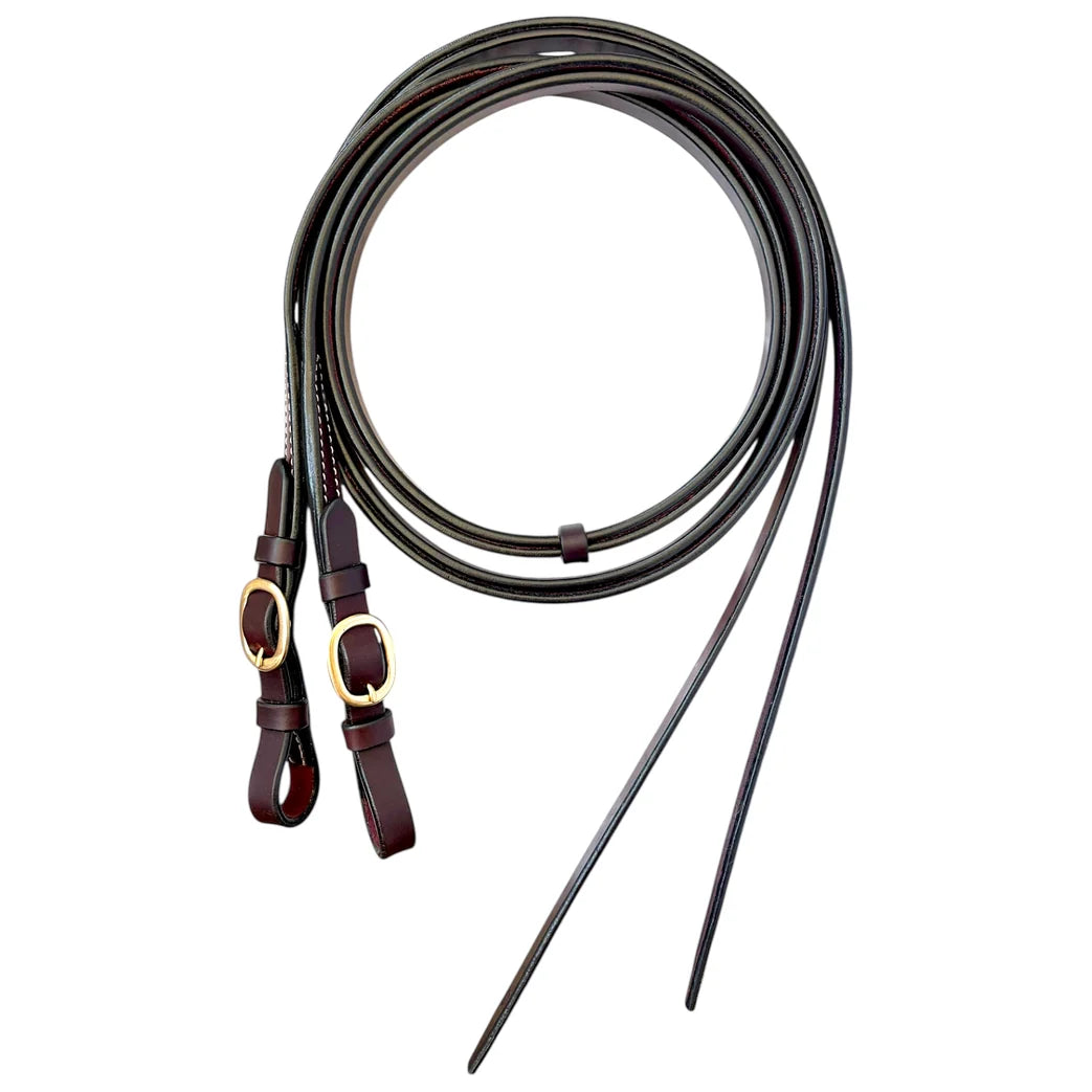 Toprail Plain Leather Show Rein - Split