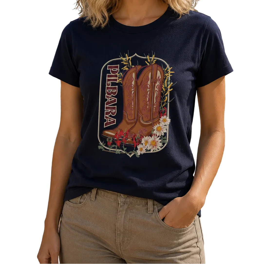 Pilbara Wmns Boot Scoot T Shirt | Country Clothing - Ladies T Shirt | Saddleworld Ipswich