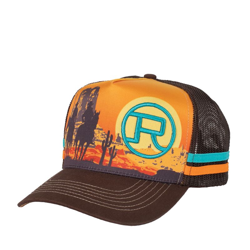 Roper Trucker Cap - Cowfolk Sunset Chocolate